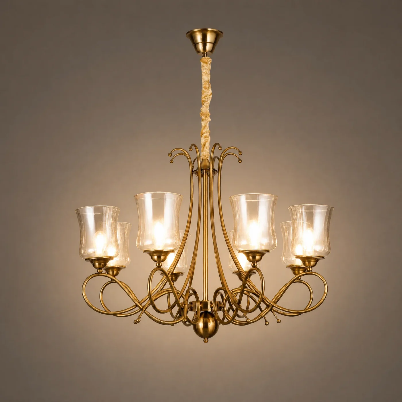 Lucerne 8-Light Chandelier — lights on