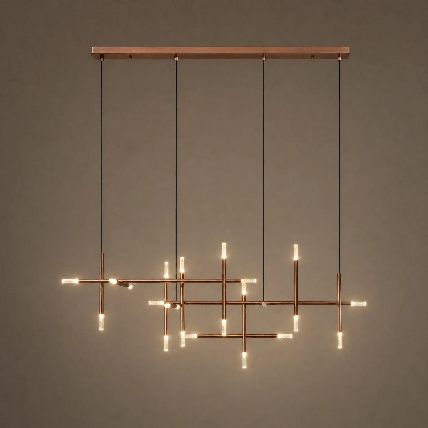 Matrix Linear Chandelier — lights on