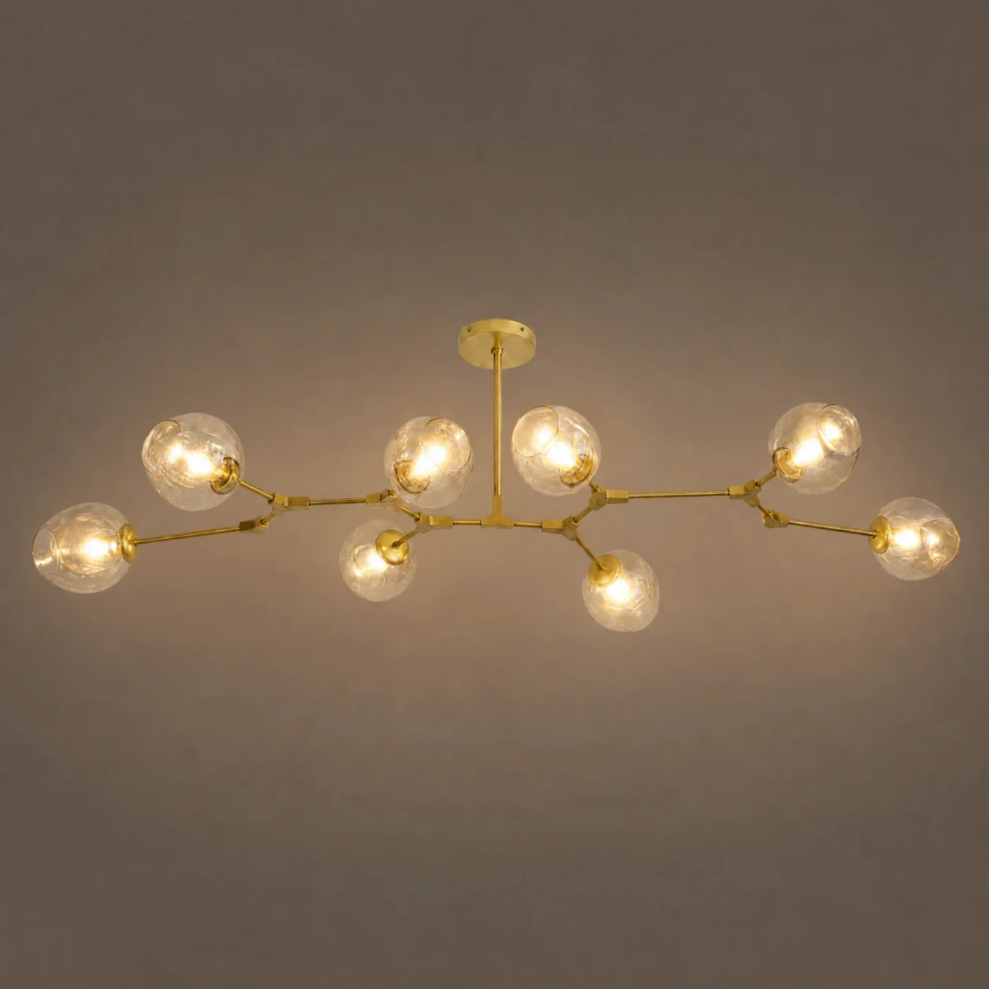Molecule Branch Chandelier — lights on