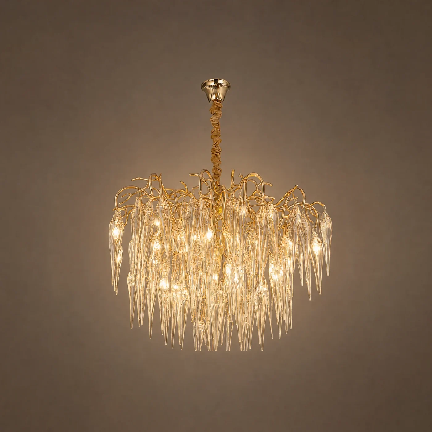 Niagara Crystal Chandelier — lights on