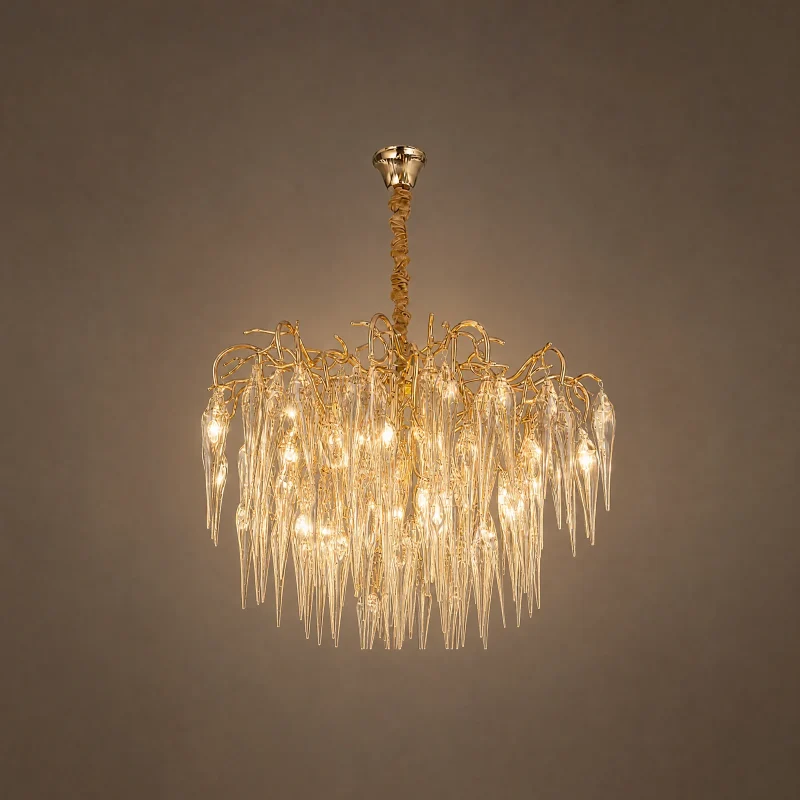 Niagara Crystal Chandelier — lights on