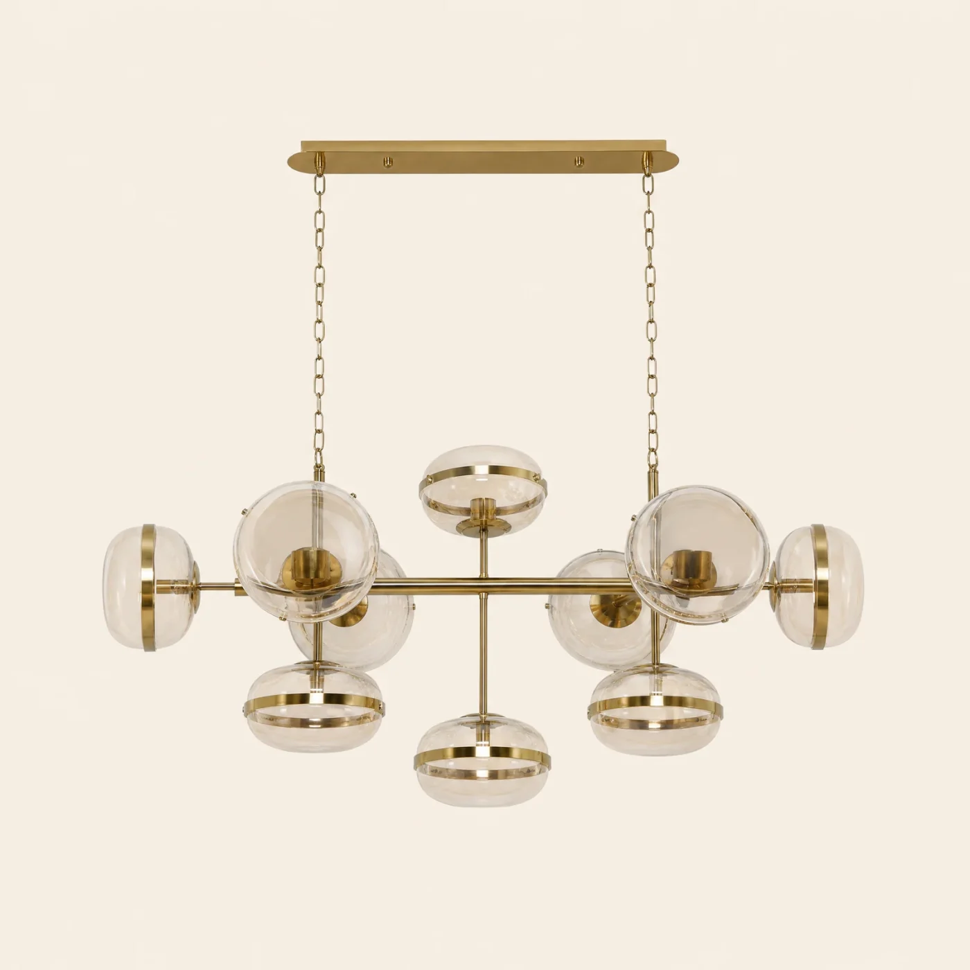 Orbit Glass Globe Linear Chandelier