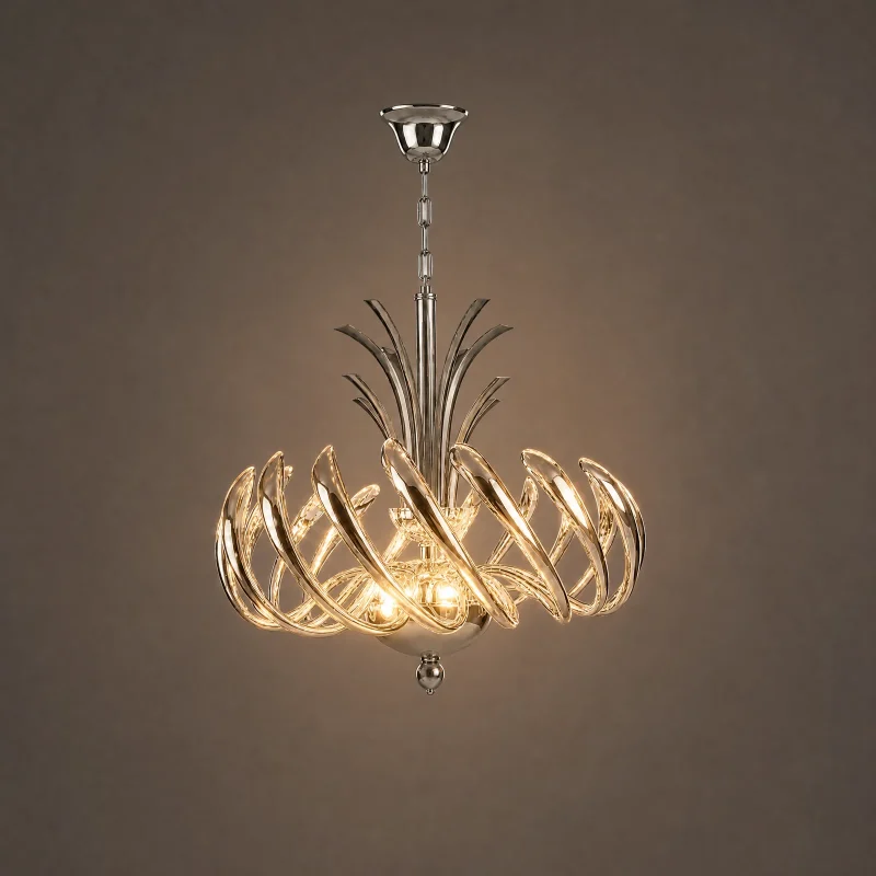 Palma Chandelier — lights on