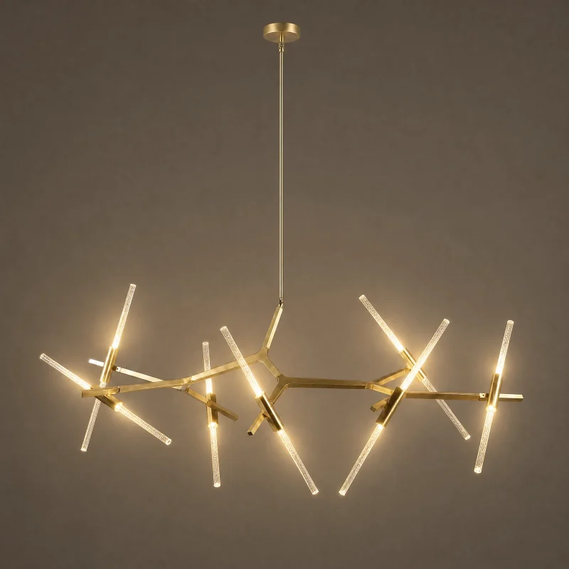 Starburst Branch Chandelier — lights on